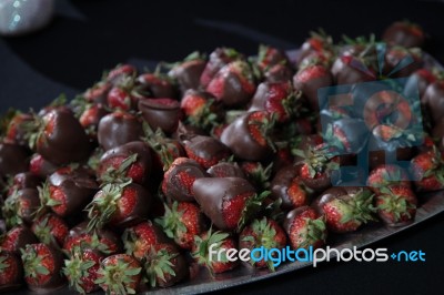 Chocolate Strawberries Stock Photo