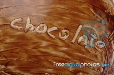 Chocolate with text Stock Photo
