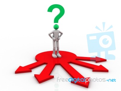 Choice Concept  Business Man And Question Mark Stock Image