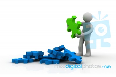 Choosing The Right Piece Stock Image