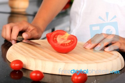 Chopping Food Ingredients Stock Photo