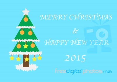 Christmas And Happy New Year 2015 Card Stock Image
