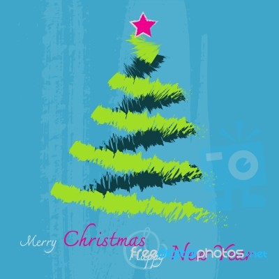 Christmas And New Year Greeting Card Stock Image