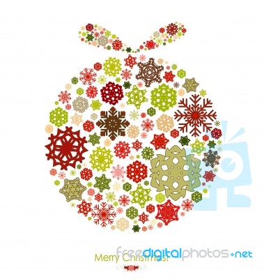 Christmas Ball With Snowflakes Stock Image