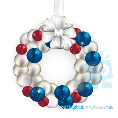 Christmas Ball Wreath Stock Image