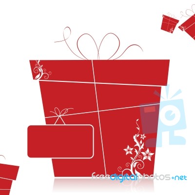 Christmas Card With Cherry Stock Image Christmas Card With Cherry Stock Image