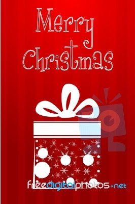 Christmas Card With Gift Stock Image