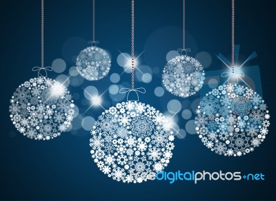 Christmas Decorations - Blue Background Stock Image
