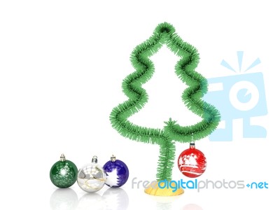 Christmas Decorations Isolated On White Background Stock Image