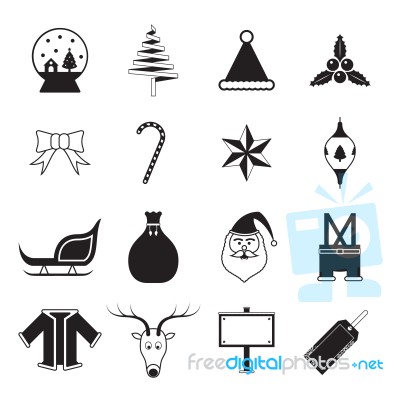 Christmas Icon Set  Illustration Stock Image