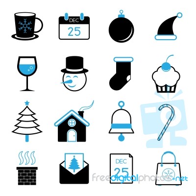 Christmas Icon Set  Illustration Stock Image