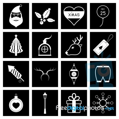 Christmas Icon Set  Illustration Stock Image