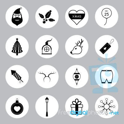 Christmas Icon Set  Illustration Stock Image