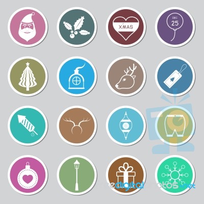 Christmas Icon Set  Illustration Stock Image