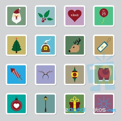 Christmas Icon Set  Illustration Stock Image