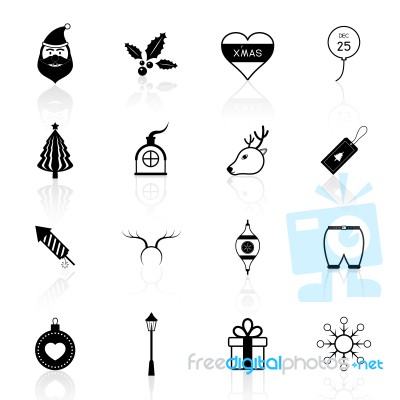 Christmas Icon Set  Illustration Stock Image