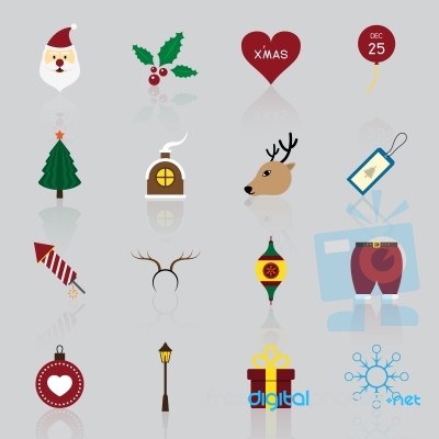 Christmas Icon Set  Illustration Stock Image