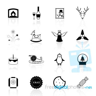 Christmas Icon Set  Illustration Stock Image