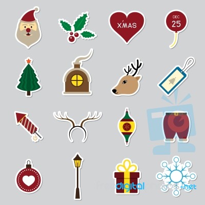 Christmas Icon Set  Illustration Stock Image