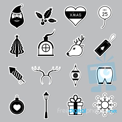 Christmas Icon Set  Illustration Stock Image