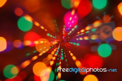 Christmas Lights Glowing (blur Motion Background) Stock Photo