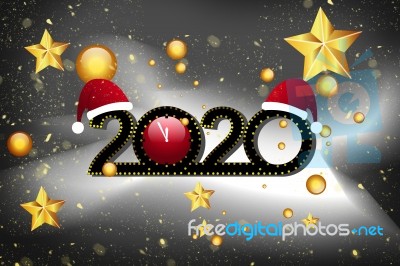 Christmas Message Wtih 2020 New Year Party Celebration Concept Stock Image