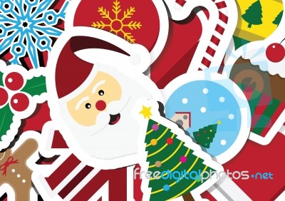 Christmas Objects With Copy Space Background  Illustration Stock Image