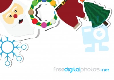 Christmas Objects With Copy Space Background  Illustration Stock Image
