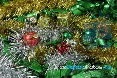 Christmas Ornaments Background Stock Photo