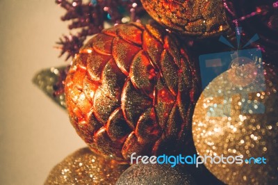 Christmas Ornaments Background Stock Photo
