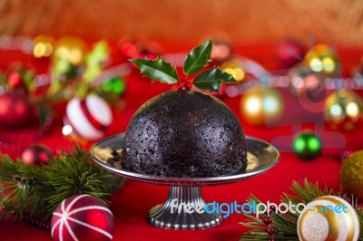 Christmas Pudding Stock Photo