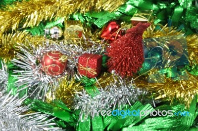 Christmas Red Pine Tree Stock Photo