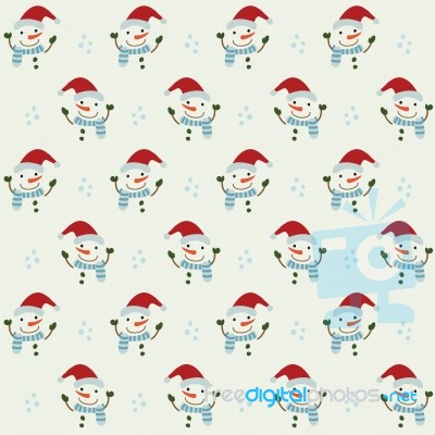 Christmas Seamless Pattern With Snowman Stock Image