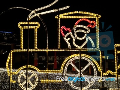 Christmas Train Light Stock Photo