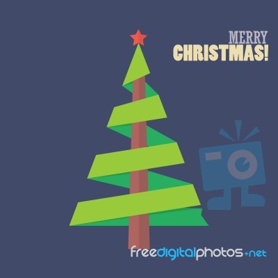Christmas Tree Ribbon Decoration Stock Image