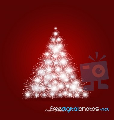 Christmas Tree With Snowflakes Stock Image