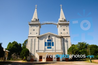Church In Nakhon Phanom Thailand (wat-nak-bun-anna) Stock Photo