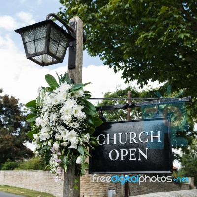 Church Open - Church Sign Stock Photo Church Open - Church Sign Stock Photo