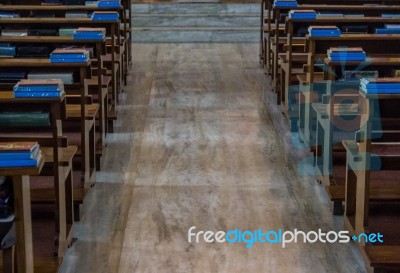 Church Pews Stock Photo