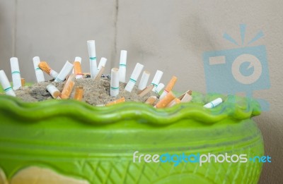 Cigarette Butts Stock Photo