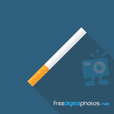 Cigarette In Flat Style Design Stock Image