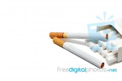 Cigarette White Background Stock Photo