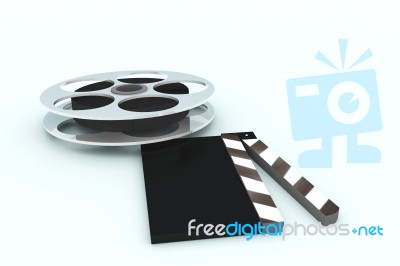 Cinema Clap And Film Reel Stock Image