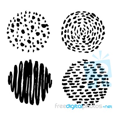 Circle Abstract Doodle Hand Drawn Stock Image