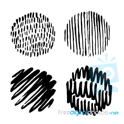 Circle Abstract Doodle Hand Drawn Stock Image