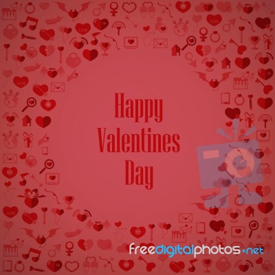 Circle Valentine's Day, Love Icon Stock Image