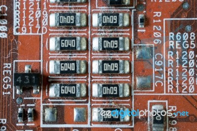 Circuit Electrode Nick Precise Details Stock Photo