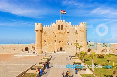 Citadel Of Qaitbay Fortress, Alexandria, Egypt Stock Photo