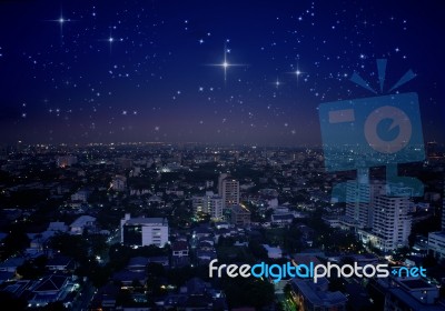 City At Night Stock Photo