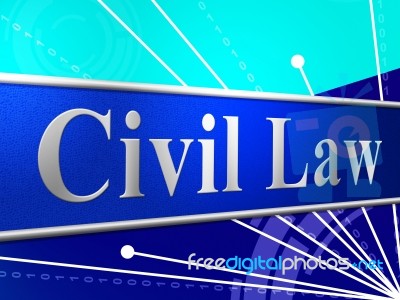 Civil Law Represents Judgment Legality And Legal Stock Image